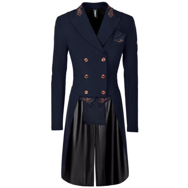Pikeur Lilien Rose Gold Tails Navy Front full length